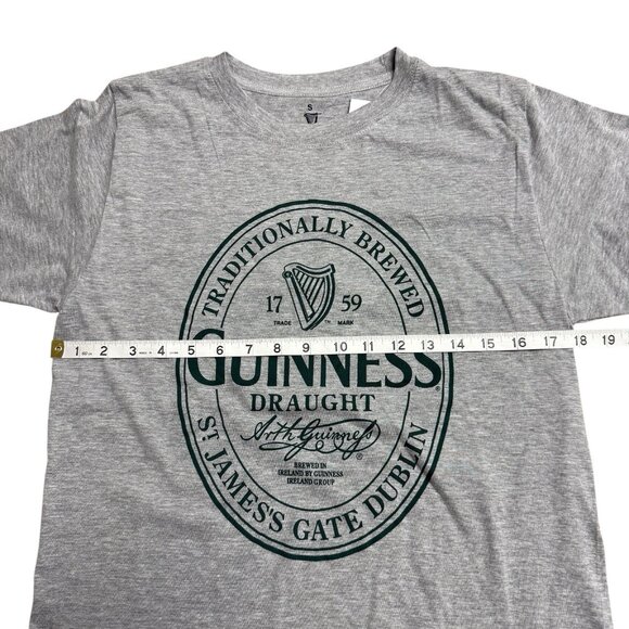 GUINNESS GRAPHIC TEE BEER LOGO CASUAL DUBLIN IRELAND MENS S LIGHT GRAY GREEN NEW - Picture 5 of 6